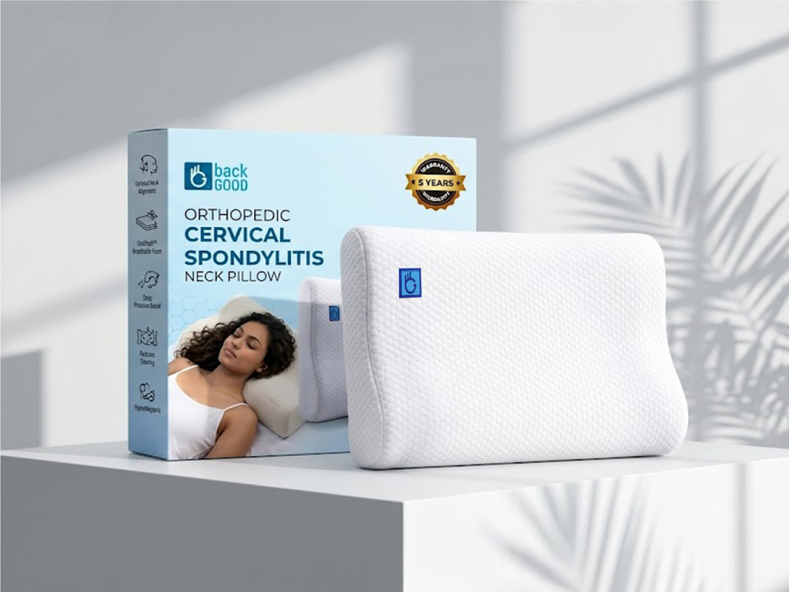 SleepGood Cervical Non Memory Foam Pillow - Set of 2