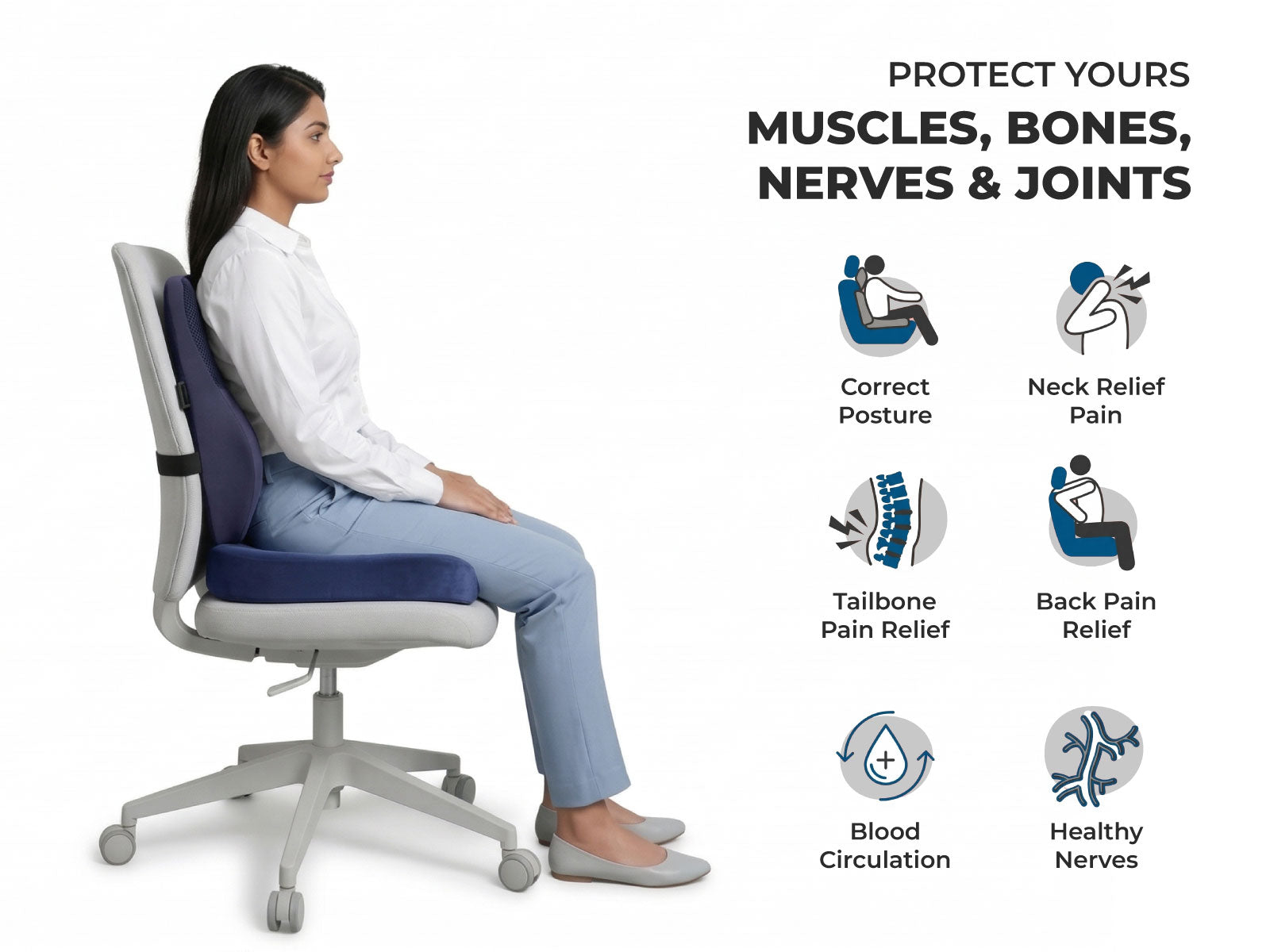 WFH Combo - Backrest (XL) + Coccyx Seat