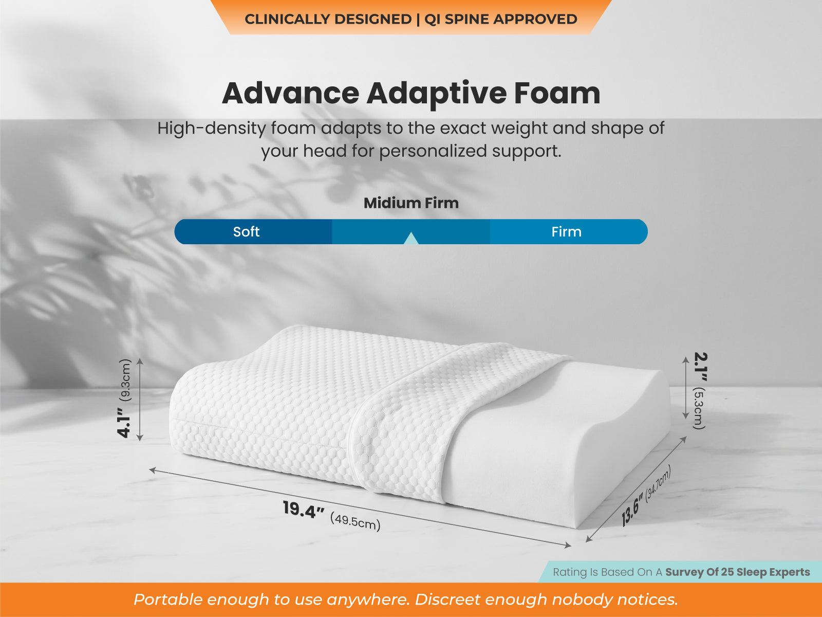 SleepGood Cervical Non Memory Foam Pillow - Set of 2