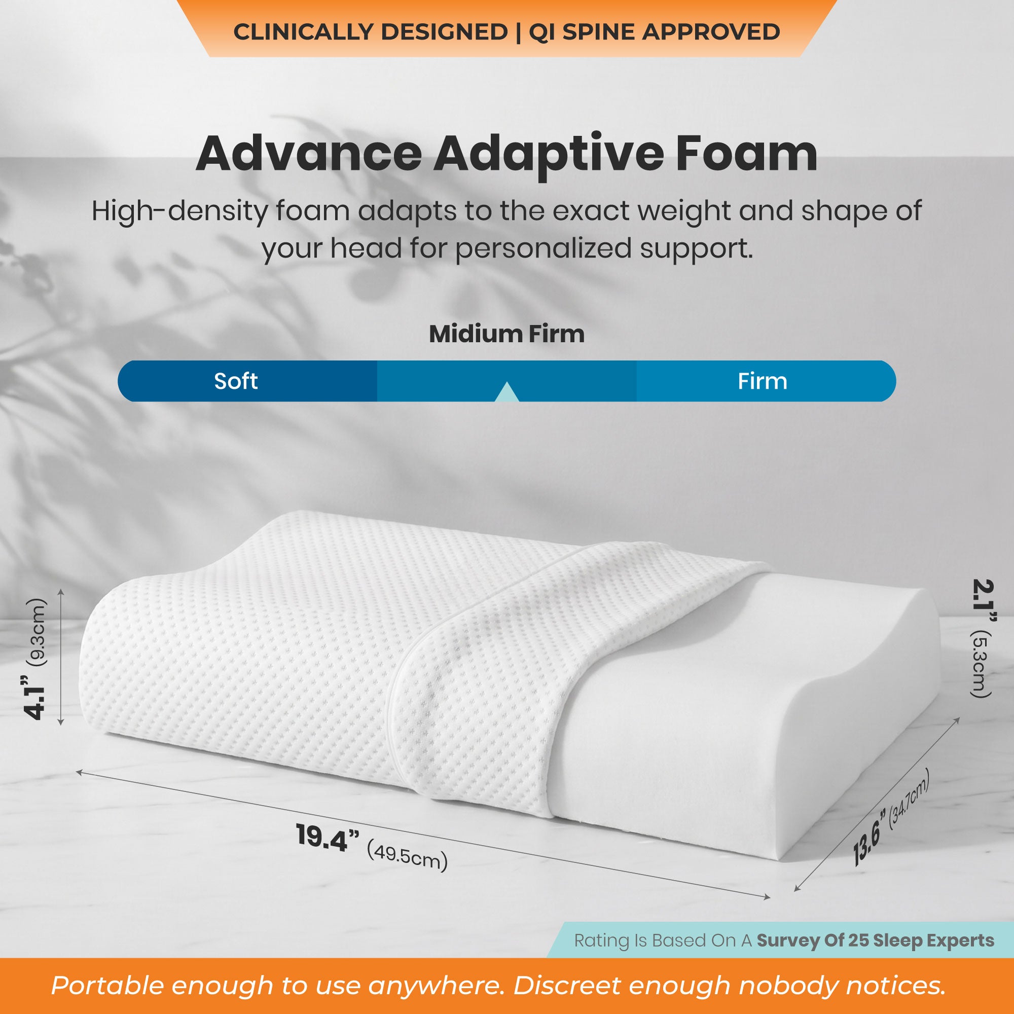 SleepGood Cervical Memory Foam Pillow - Set of 2
