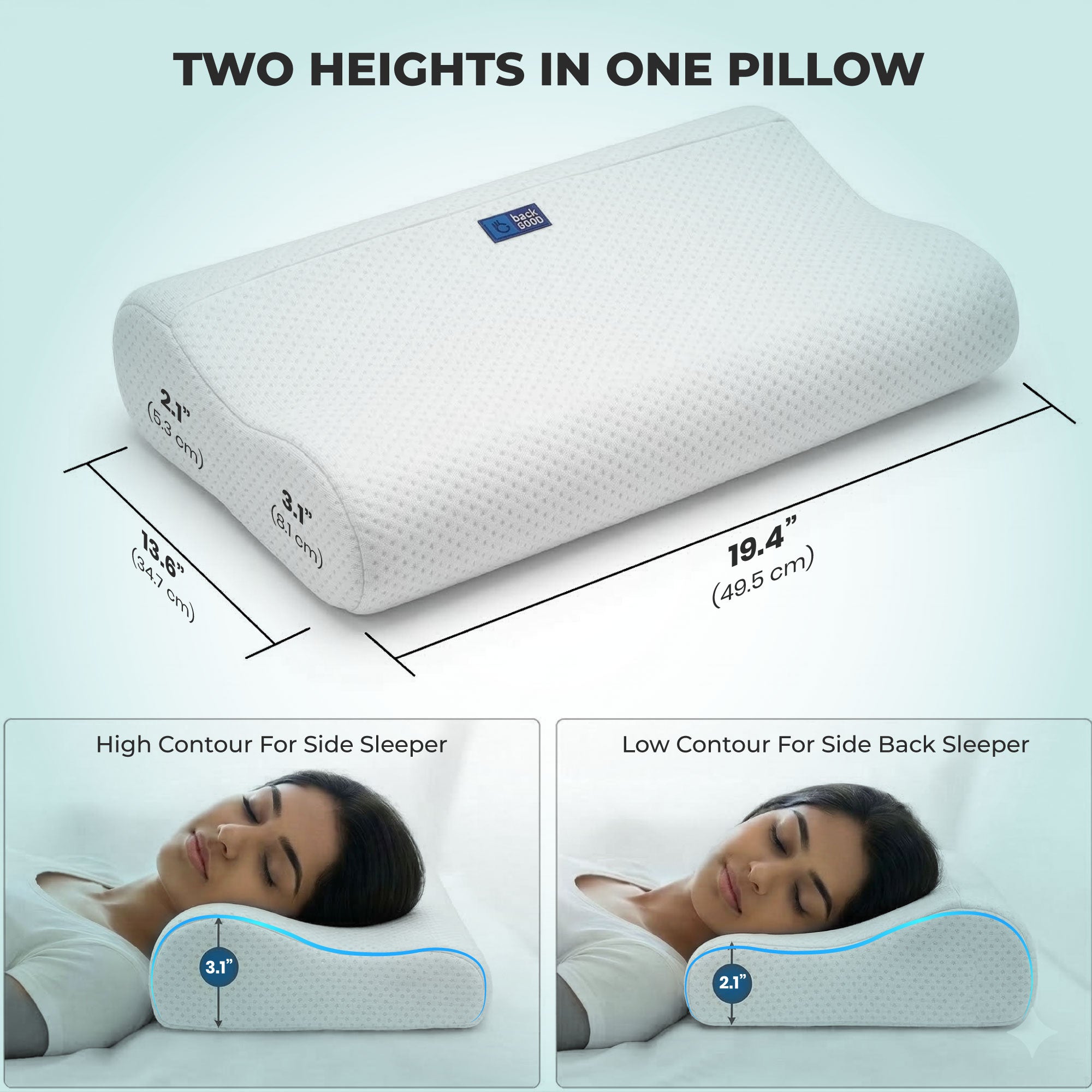 SleepGood HR Foam Pillow - Set of 2