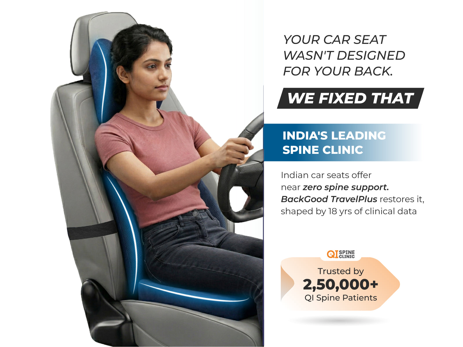Travel Combo - Coccyx Seat + Travel Plus + Neckrest with Shoulder Support