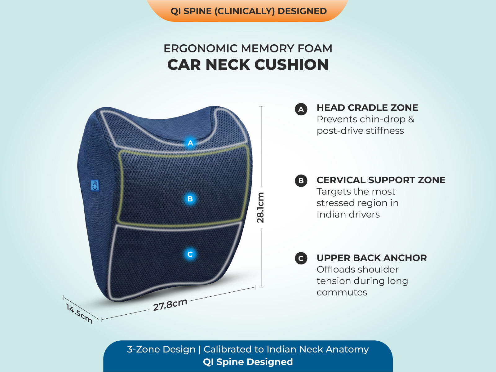 Travel Combo - Coccyx Seat + Travel Plus + Neckrest with Shoulder Support